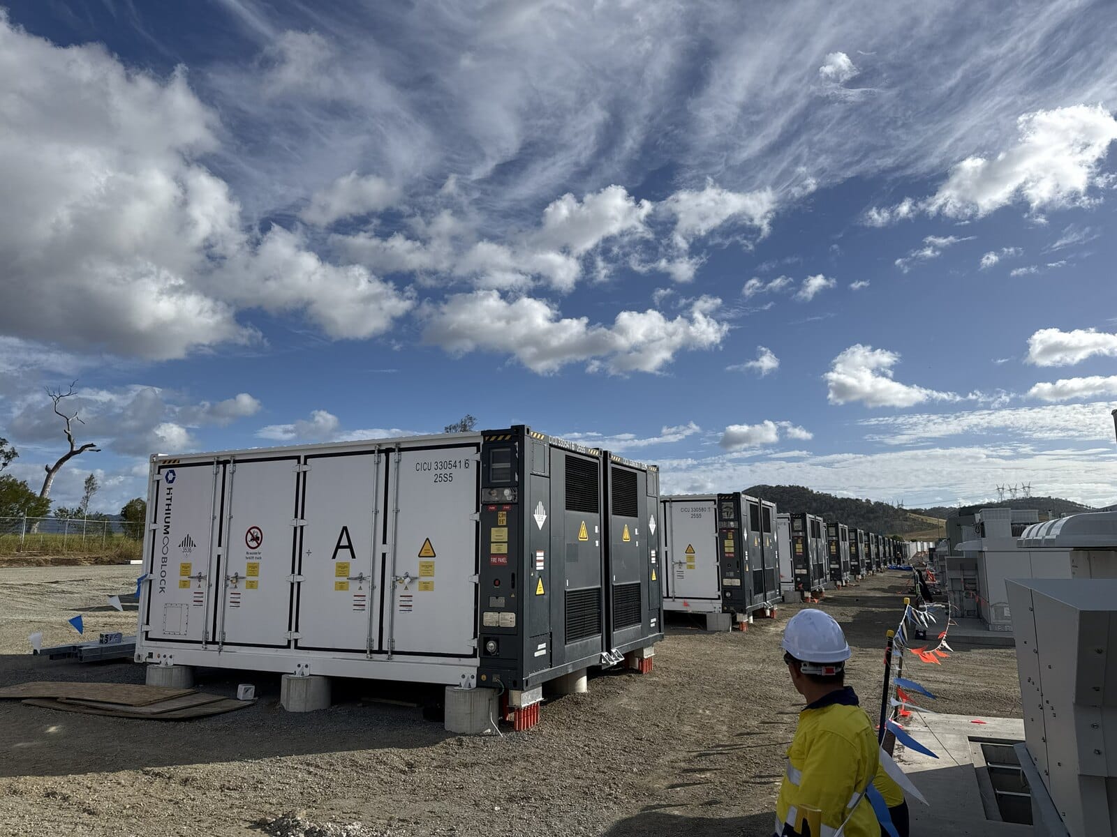 Containerised battery energy storage equipment with site personnel